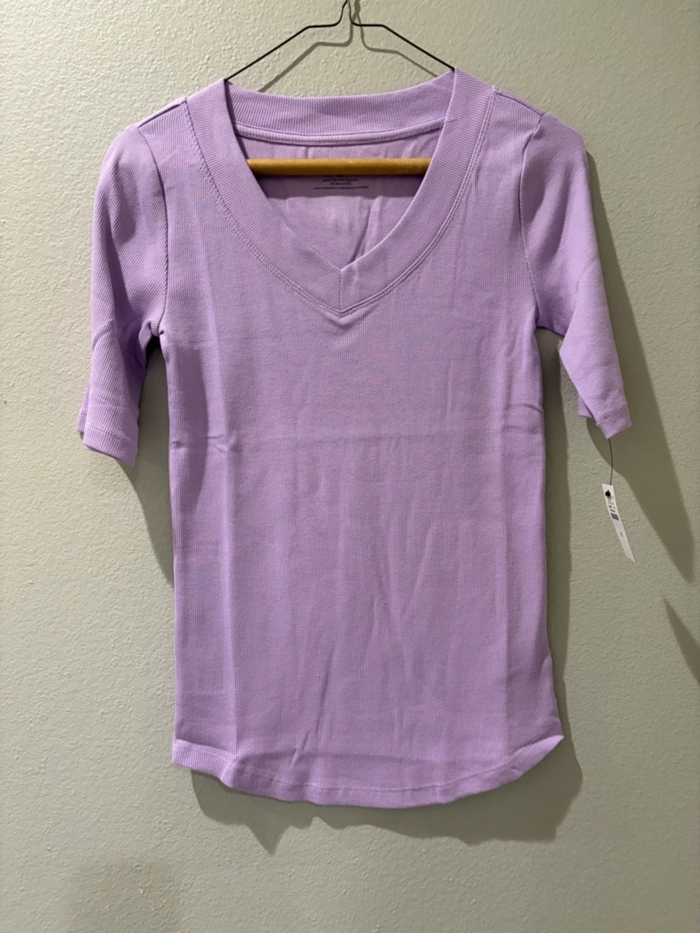 Talbots Lavender V-Neck Short Sleeve Top NWT XS